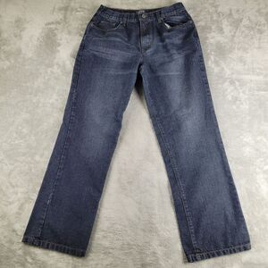 Izod Jeans Women‎ 20 (28x30) Regular Blue Denim Dark Wash Straight Leg Whiskered